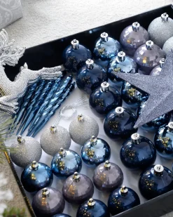 WeRChristmas Navy Shatterproof Baubles Set, 50 Pack^ Shatterproof Baubles