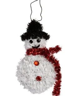 WeRChristmas Pack Of 3 Hanging Tinsel Snowman Decorations, 16 Cm^ Figurines