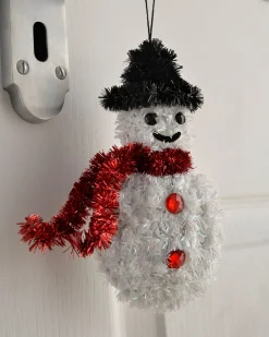 WeRChristmas Pack Of 3 Hanging Tinsel Snowman Decorations, 16 Cm^ Figurines
