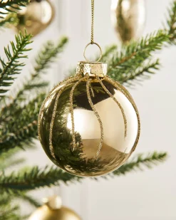 WeRChristmas Pale Gold Glass Baubles, 20 Pack^ Glass Baubles