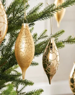 WeRChristmas Pale Gold Glass Baubles, 5 Pack, 15 Cm^ Glass Baubles