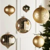 WeRChristmas Pale Gold Glass Baubles, 6 Pack, 10 Cm^ Glass Baubles