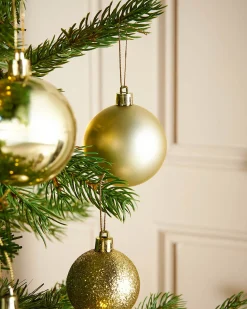 WeRChristmas Pale Gold Shatterproof Bauble, 50 Pack^ Shatterproof Baubles