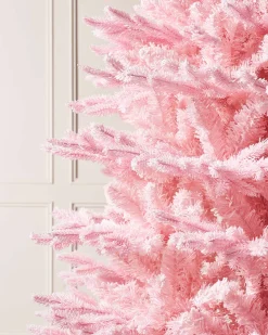 WeRChristmas Pink Sugar Snow Flocked Christmas Tree, 6 Ft^ Unlit Christmas Trees