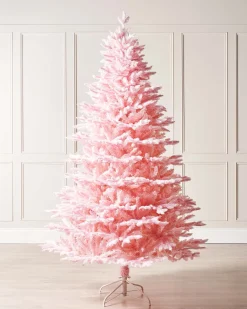WeRChristmas Pink Sugar Snow Flocked Christmas Tree, 6 Ft^ Unlit Christmas Trees
