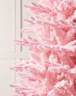 WeRChristmas Pink Sugar Snow Flocked Christmas Tree, 7 Ft^ Unlit Christmas Trees