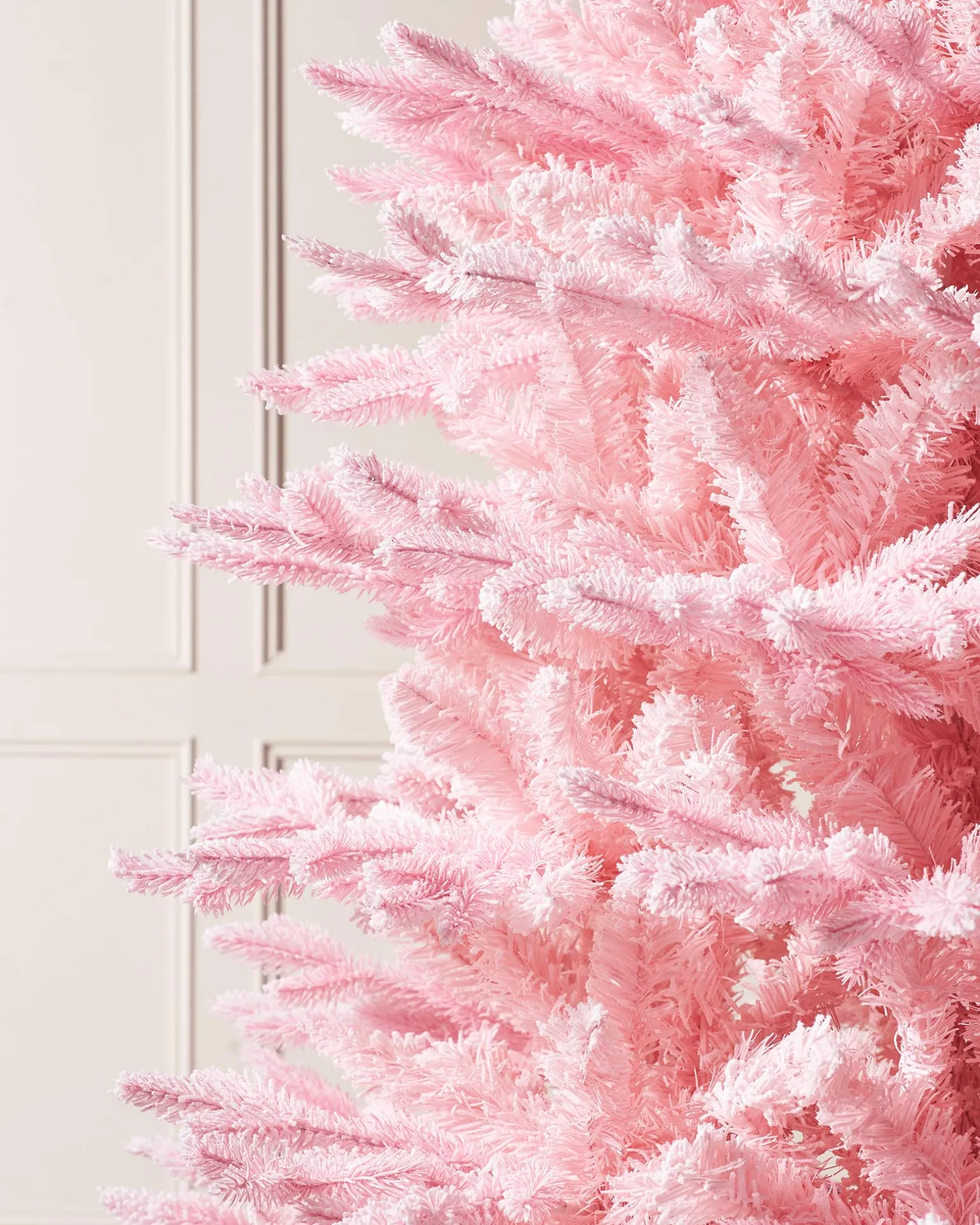 WeRChristmas Pink Sugar Snow Flocked Christmas Tree, 7 Ft^ Unlit Christmas Trees