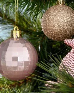 WeRChristmas Pink/Champagne Shatterproof Baubles Set, 50 Pack^ Shatterproof Baubles