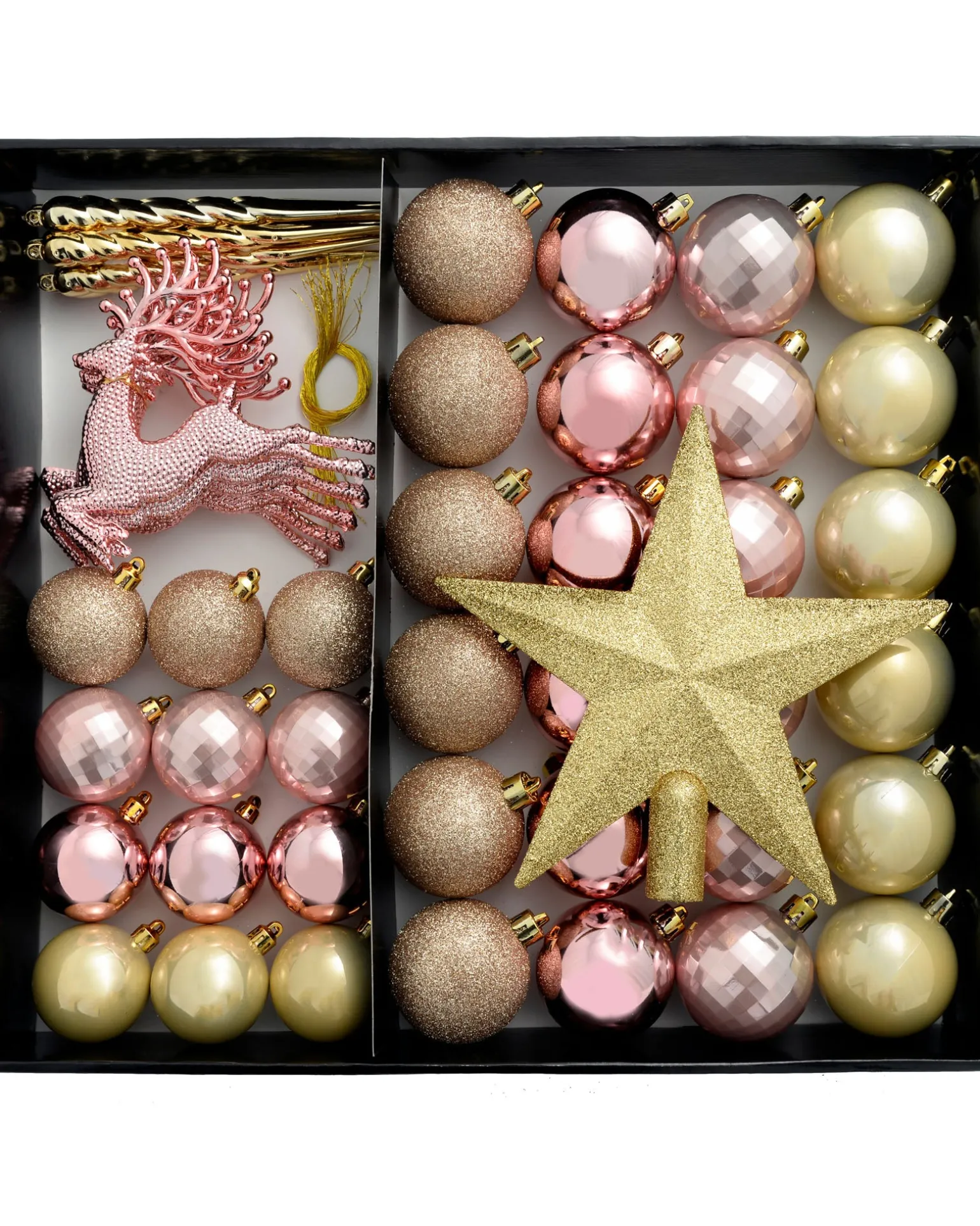 WeRChristmas Pink/Champagne Shatterproof Baubles Set, 50 Pack^ Shatterproof Baubles