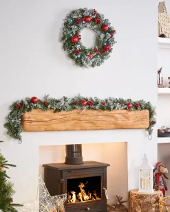 WeRChristmas Pre-Decorated Frosted Garland, 6 Ft^ Decorated Garlands