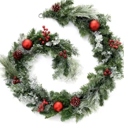 WeRChristmas Pre-Decorated Frosted Garland, 6 Ft^ Decorated Garlands