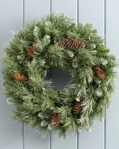 WeRChristmas Pre-Decorated Frosted Scandinavian Blue Spruce Wreath, 50 Cm^ Decorated Wreaths