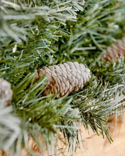 WeRChristmas Pre-Decorated Frosted Scandinavian Blue Spruce Garland, 9 Ft^ Snow Flocked Garlands|Decorated Garlands