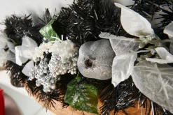 WeRChristmas Pre-Decorated Garland, Black/Silver, 6 Ft^ Decorated Garlands