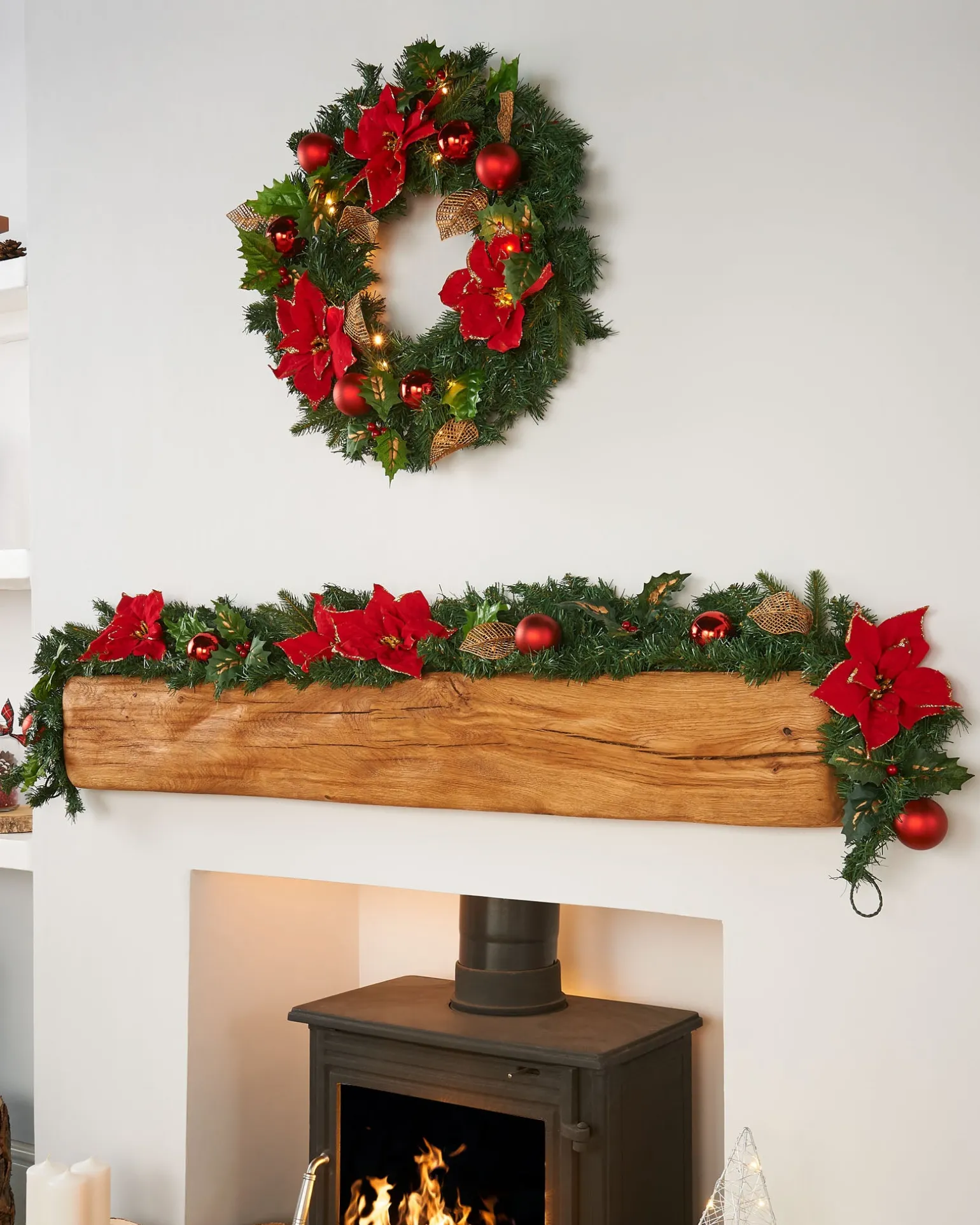 WeRChristmas Pre-Decorated Garland, Red/Gold, 6 Ft^ Decorated Garlands