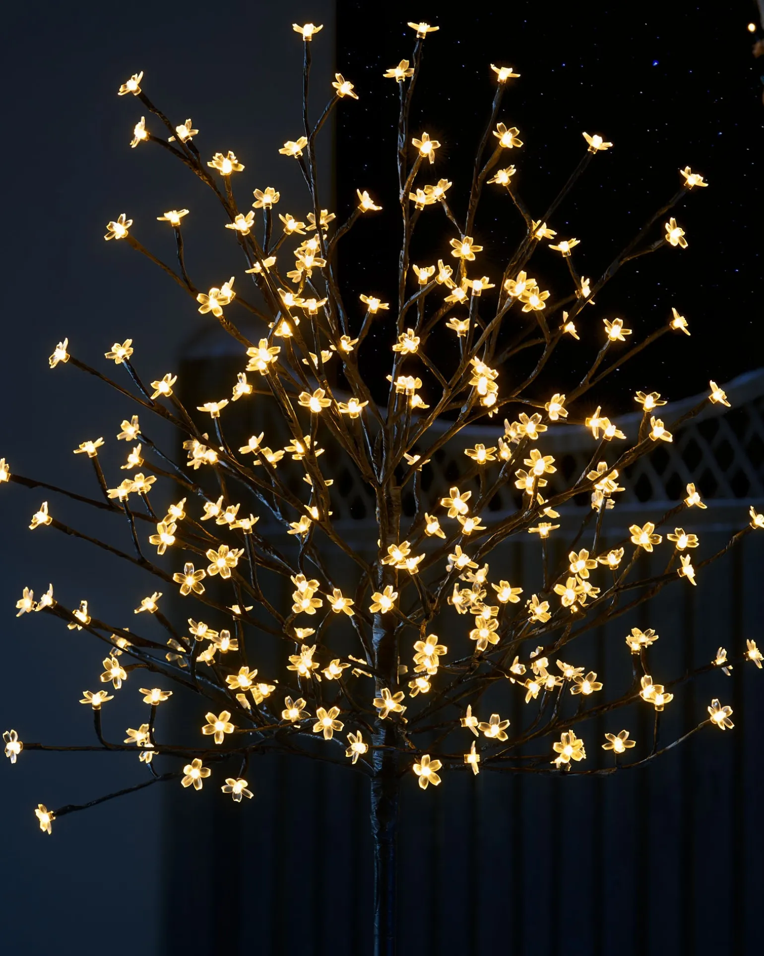 WeRChristmas Pre-Lit 200 LED Cherry Blossom Twig Tree, White, 5 Ft^ Tree Silhouettes