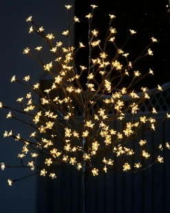 WeRChristmas Pre-Lit 200 LED Cherry Blossom Twig Tree, White, 5 Ft^ Tree Silhouettes
