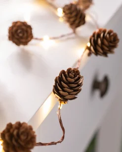 WeRChristmas Pre-Lit 20 LED Pinecone Light String Garland, 6 Ft^ Fairy Lights|Decorated Garlands