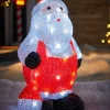 WeRChristmas Pre-Lit Acrylic Santa With Lantern, 35 Cm^ Christmas Characters