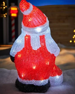 WeRChristmas Pre-Lit Acrylic Santa With Lantern, 35 Cm^ Christmas Characters
