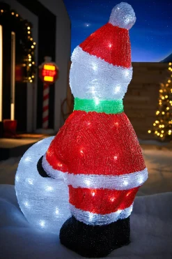 WeRChristmas Pre-Lit Acrylic Snowman With Snowball, 60 Cm^ Christmas Characters