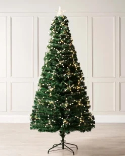 WeRChristmas Pre-Lit Berry Cluster Fibre Optic Christmas Tree, 7 Ft^ Fibre Optic Christmas Trees|Pre Lit Christmas Trees
