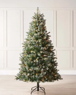 WeRChristmas Pre-lit Blue Brockton Spruce Christmas Tree, 6 Ft^ Snow Flocked Christmas Trees|Pre Lit Christmas Trees