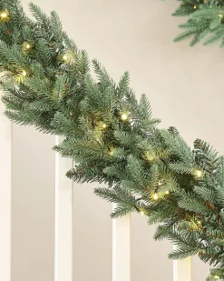 WeRChristmas Pre-Lit Blue Mixed Pine Garland, 9 Ft^ Pre Lit Garlands