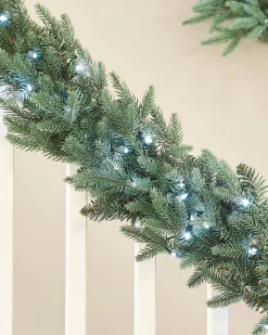 WeRChristmas Pre-Lit Blue Mixed Pine Garland, 9 Ft^ Pre Lit Garlands