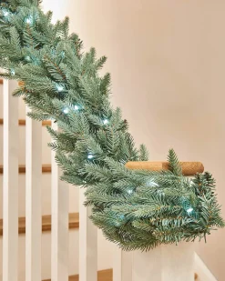 WeRChristmas Pre-Lit Blue Mixed Pine Garland, 9 Ft^ Pre Lit Garlands