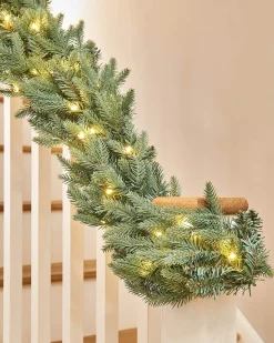 WeRChristmas Pre-Lit Blue Mixed Pine Garland, 9 Ft^ Pre Lit Garlands