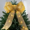 WeRChristmas Pre-Lit Bow Tree Topper, Gold, 60 Cm^ Tree Toppers
