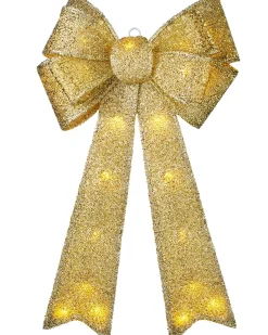 WeRChristmas Pre-Lit Bow Tree Topper, Gold, 60 Cm^ Tree Toppers