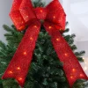 WeRChristmas Pre-Lit Bow Tree Topper, Red, 60 Cm^ Tree Toppers