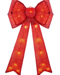 WeRChristmas Pre-Lit Bow Tree Topper, Red, 60 Cm^ Tree Toppers