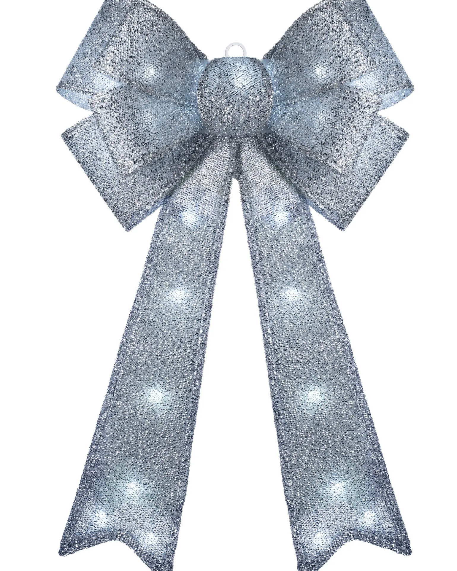 WeRChristmas Pre-Lit Bow Tree Topper, Silver, 60 Cm^ Tree Toppers