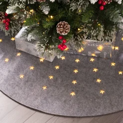 WeRChristmas Pre-Lit Christmas Tree Mat, Grey, 98 Cm^ Skirts & Collars