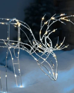 WeRChristmas Pre-Lit 3D Grazing Reindeer Silhouette, 40 Cm^ Outdoor Lighted Reindeer