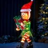 WeRChristmas Pre-Lit 3D Mesh Elf, 1 M^ Christmas Characters
