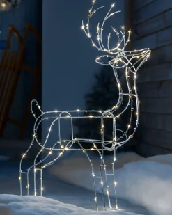 WeRChristmas Pre-Lit 3D Standing Reindeer Silhouette, 87 Cm^ Outdoor Lighted Reindeer