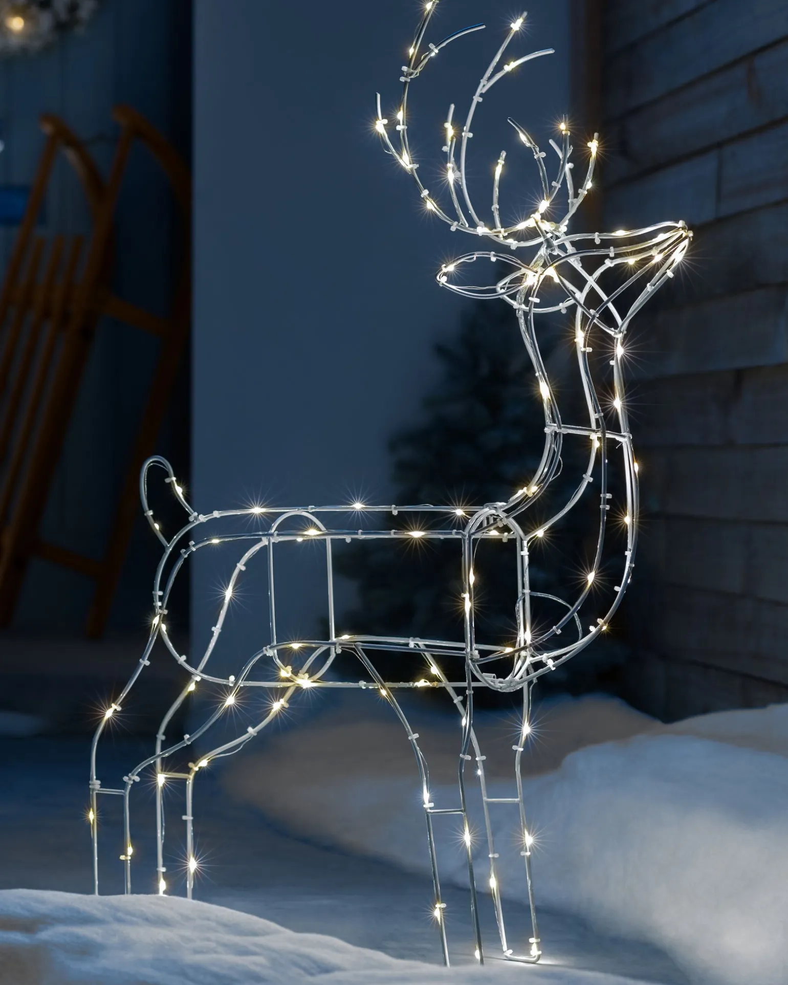 WeRChristmas Pre-Lit 3D Standing Reindeer Silhouette, 87 Cm^ Outdoor Lighted Reindeer