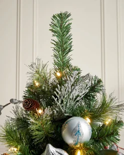 WeRChristmas Pre-Lit Decorated Christmas Tree, 4 Ft^ Budget Christmas Trees|Potted Christmas Trees