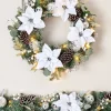 WeRChristmas Pre-Lit Decorated Frosted Wreath, White/Silver, 60 Cm^ Decorated Wreaths|Pre Lit Wreaths