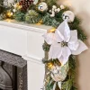 WeRChristmas Pre-Lit Decorated Frosted Garland, White/Silver, 9 Ft^ Decorated Garlands|Pre Lit Garlands