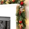 WeRChristmas Pre-Lit Decorated Frosted Garland, 9ft^ Decorated Garlands|Pre Lit Garlands