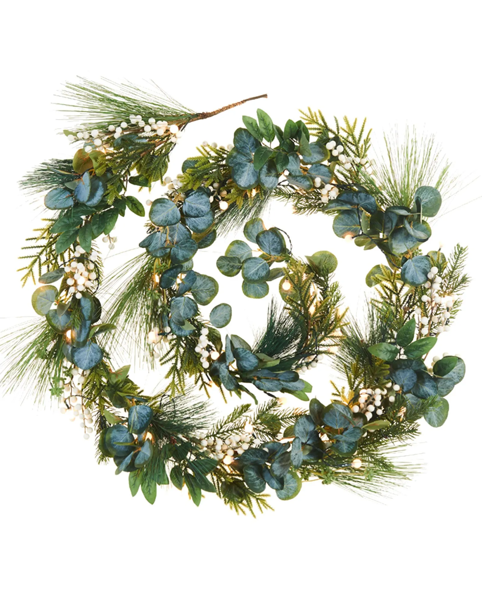 WeRChristmas Pre-Lit Decorated Garland, Berries & Eucalyptuses, 9 Ft^ Plain Garlands|Decorated Garlands
