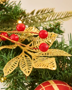 WeRChristmas Pre-Lit Decorated Garland, Red/Gold, 9 Ft^ Decorated Garlands|Pre Lit Garlands