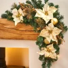 WeRChristmas Pre-Lit Decorated Garland Arch, Cream/Gold, 3 Ft^ Decorated Garlands|Pre Lit Garlands