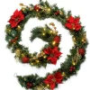 WeRChristmas Pre-Lit Decorated Garland, Red/Gold, 9 Ft^ Decorated Garlands|Pre Lit Garlands