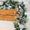 WeRChristmas Pre-Lit Decorated Garland, Silver Ice, 9 Ft^ Snow Flocked Garlands|Decorated Garlands